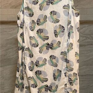 Habitat White Dress with Navy and Lime Floral Accents